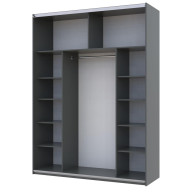 Шкаф купе Doros G-Caiser 2 Стекла / 3 части 180х60х240 (42005016) Графит