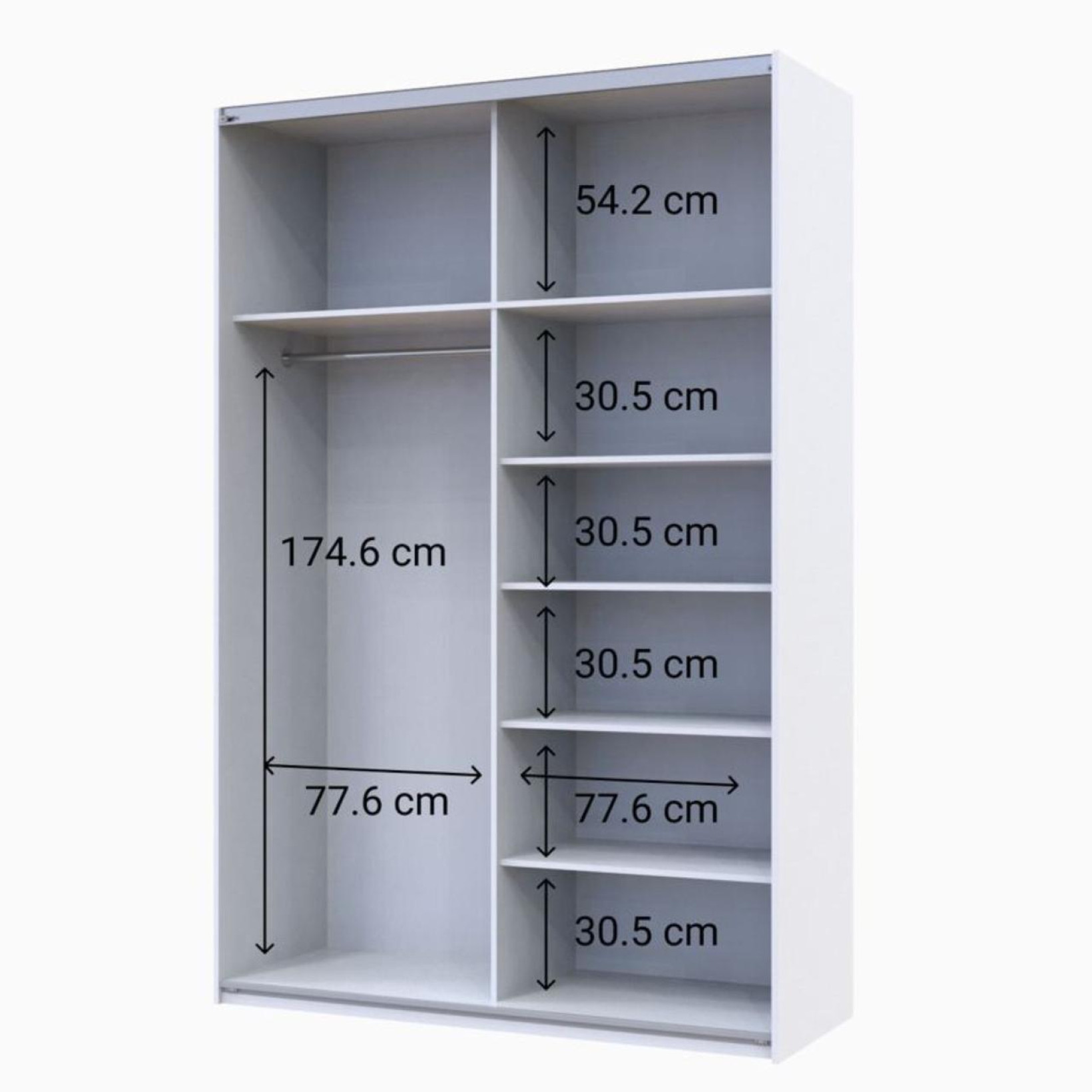 Шкаф купе Doros G-Caiser 2 ДСП 160х60х240 (42005073) Белый/Дуб Евок