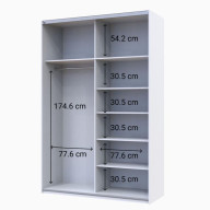 Шкаф купе Doros G-Caiser 2 ДСП 160х60х240 (42005073) Белый/Дуб Евок