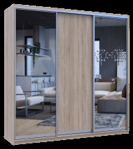 Шкаф купе Doros Сити Лайт 1 ДСП / 2 Зеркала 225х60х225 (42002136) Дуб сонома Шкаф купе Doros Сити Лайт 1 ДСП / 2 Зеркала 225х60х225 (42002136) Дуб сонома