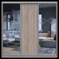 Шкаф купе Doros Сити Лайт 1 ДСП / 2 Зеркала 225х60х225 (42002136) Дуб сонома Шкаф купе Doros Сити Лайт 1 ДСП / 2 Зеркала 225х60х225 (42002136) Дуб сонома