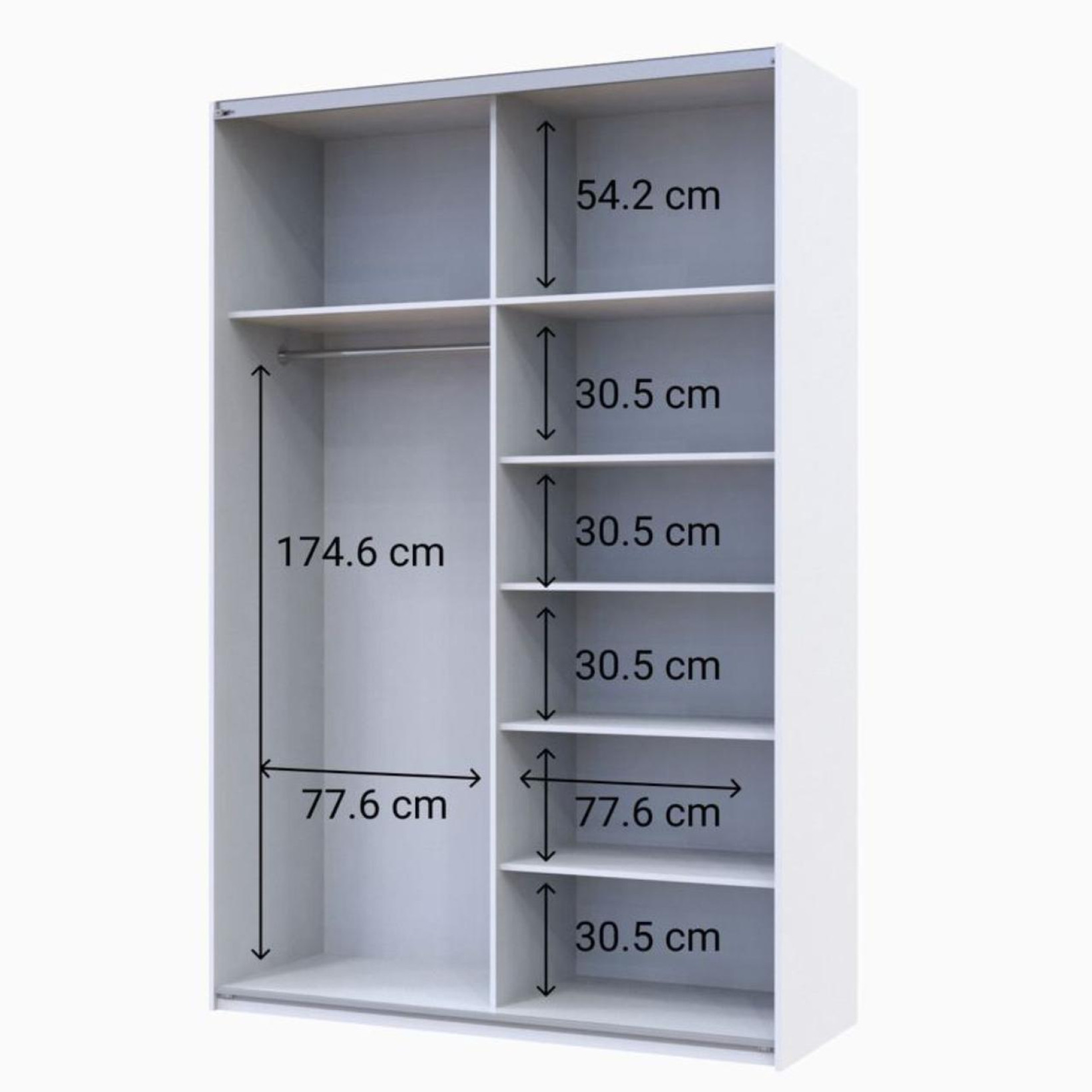 Шкаф купе Doros G-Caiser 1 ДСП / 1 зеркало / 3 части 160х60х240 (42005086) Белый/Графит