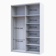 Шкаф купе Doros G-Caiser 1 ДСП / 1 зеркало / 3 части 160х60х240 (42005086) Белый/Графит