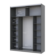 Шкаф купе Doros G-Caiser 2 ДСП / 3 части 180х60х240 (42005089) Графит Шкаф купе Doros G-Caiser 2 ДСП / 3 части 180х60х240 (42005089) Графит