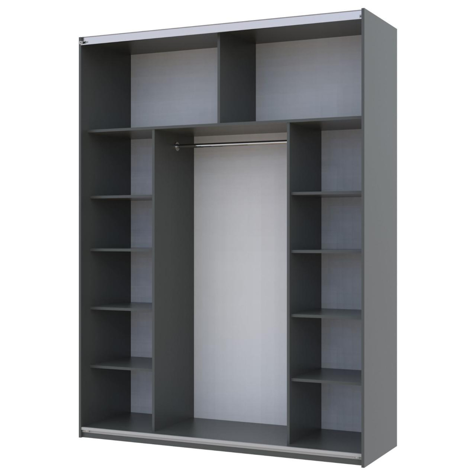 Шкаф купе Doros G-Caiser 1 ДСП / 1 стекло / 3 части 180х60х240 (42005091) Графит/Черный