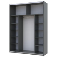 Шкаф купе Doros G-Caiser 1 ДСП / 1 стекло / 3 части 180х60х240 (42005091) Графит/Черный