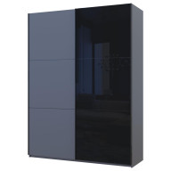 Шкаф купе Doros G-Caiser 1 ДСП / 1 стекло / 3 части 180х60х240 (42005091) Графит/Черный