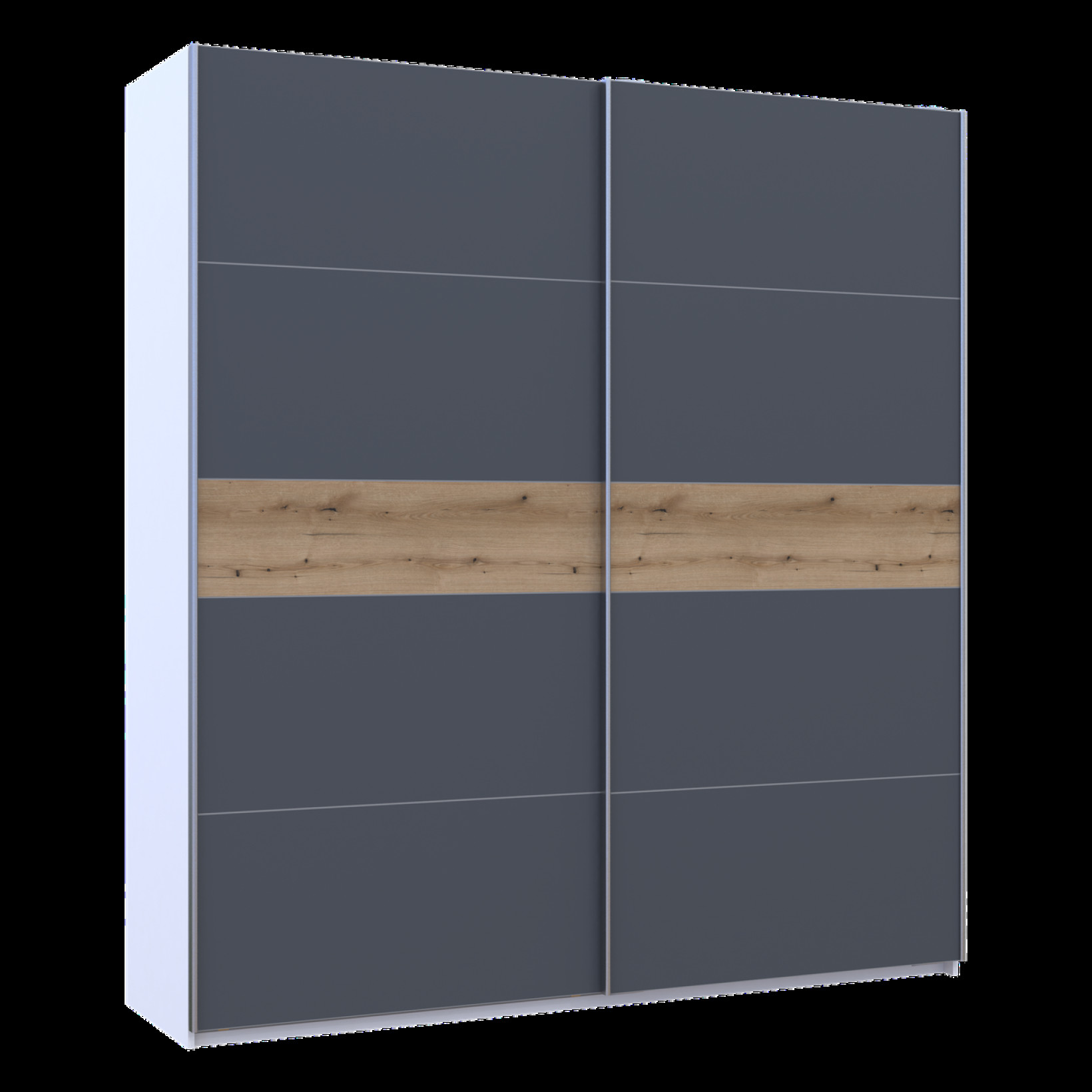 Шкаф купе Doros G-Caiser 2 ДСП /5 частей 220х60х240 (44900282) Белый/Графит со вставкой Дуб Эвок