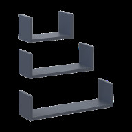 Комплект полиць Doros Філ 3 шт 30/45/60х15х15 (41516078) Графіт 