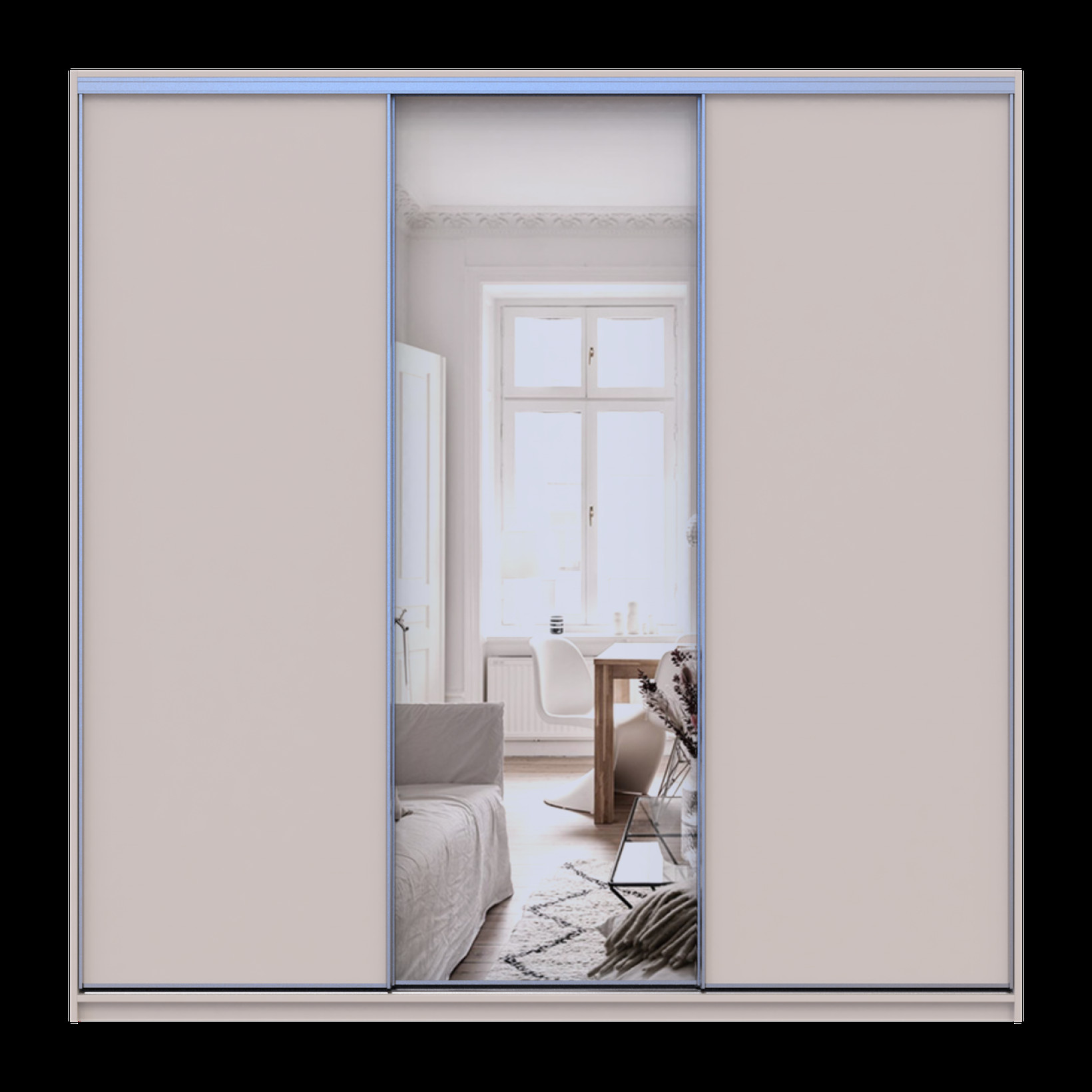 Шкаф купе Doros Сити Лайт 2 ДСП/1 зеркало 225х60х225 (80736383) Кашемир
