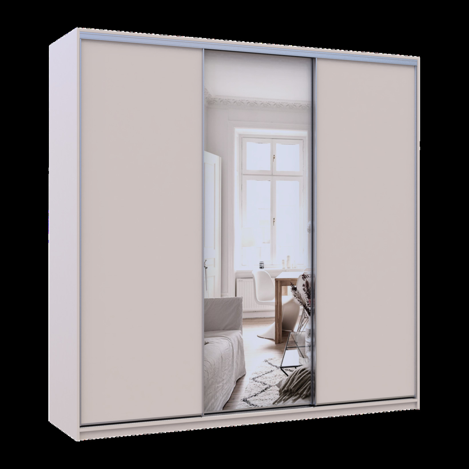 Шкаф купе Doros Сити Лайт 2 ДСП/1 зеркало 225х60х225 (80736383) Кашемир