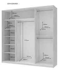 Шкаф купе Doros Сити Лайт 2 ДСП/1 зеркало 225х60х225 (80736383) Кашемир Шкаф купе Doros Сити Лайт 2 ДСП/1 зеркало 225х60х225 (80736383) Кашемир