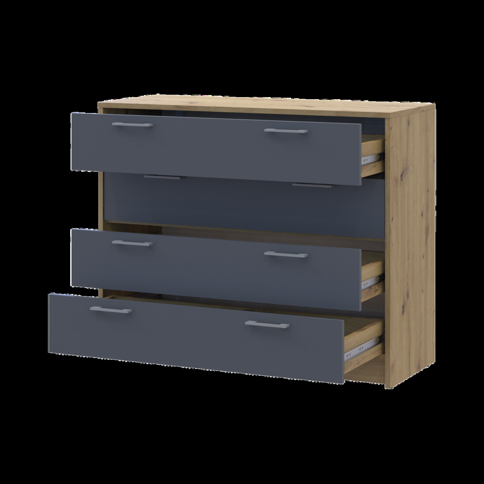 Комод Doros Ронди 4 ящика 100х40х82 (41516186) Дуб Артизан/Графит