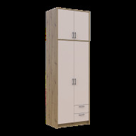 Шкаф для одежды Doros Ронди с высокой антресолью 2 ДСП 82х52х260 (42005192) Дуб Артизан/Кашемир