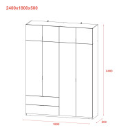 Шкаф для одежды Doros Лукас 180х50х240 (44900367) Канноло Шкаф для одежды Doros Лукас 180х50х240 (44900367) Канноло