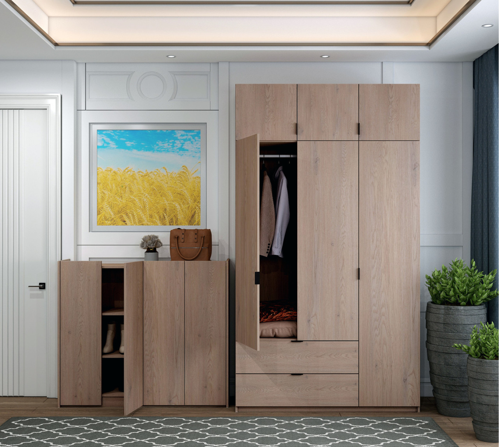 Тумба для обуви Doros Кассель 4 ДСП 128х40х110 (41516216) Канноло
