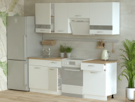 Кухня Doros Лея ДСП 220х60х250 (80359337) Белый вставки стекло