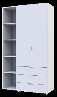 Комплект Doros Гелар с этажеркой 2 ДСП 115.7х49.5х203.4 (42005029) Белый Комплект Doros Гелар с этажеркой 2 ДСП 115.7х49.5х203.4 (42005029) Белый