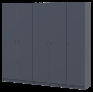 Шкаф для одежды (комплект) Doros Промо 2+3 ДСП 225х48х204 (42005069) Графит