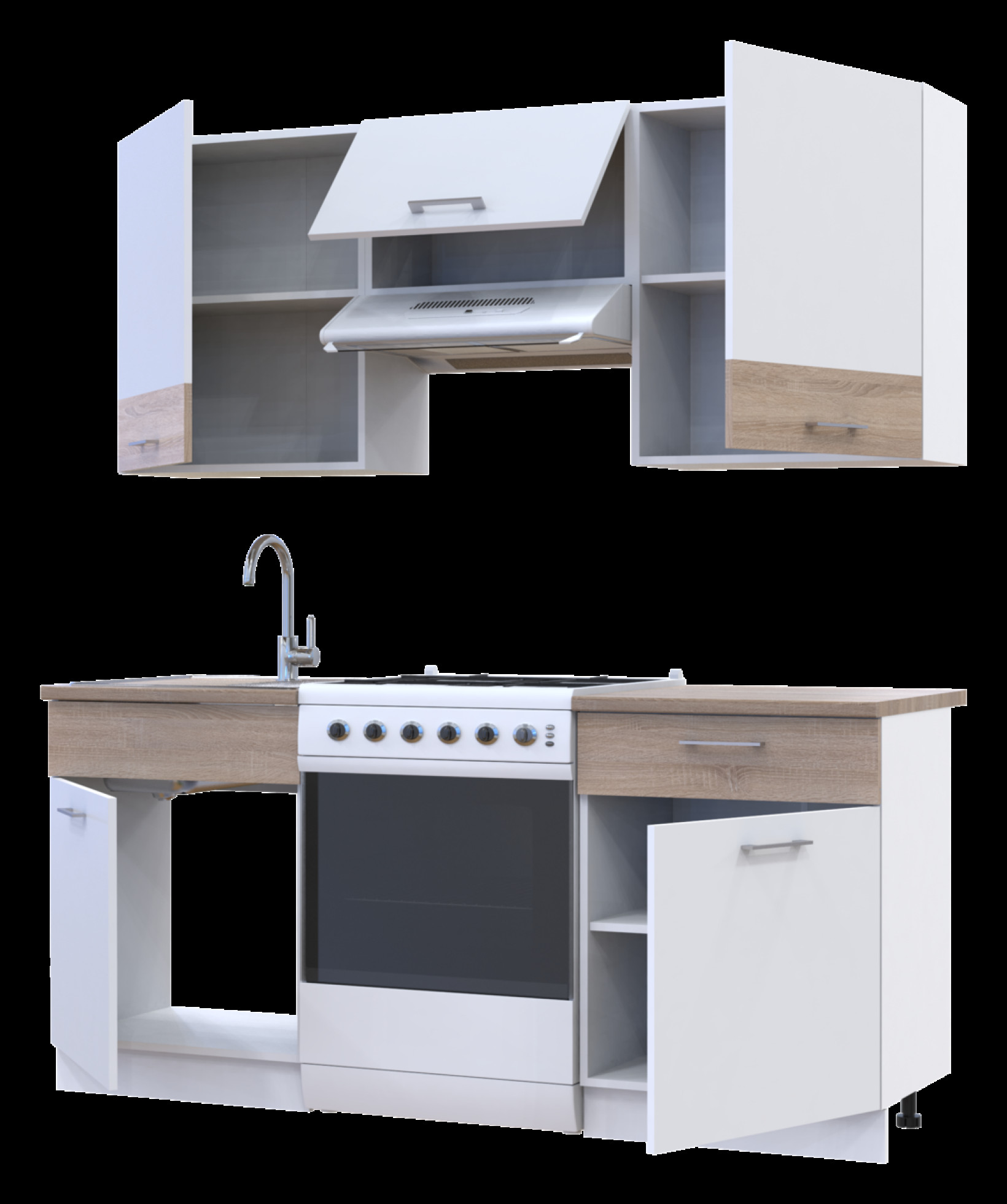 Кухня Doros Лея 1.8 м ДСП 180х60х250 (81000010)  Белый/Дуб Сонома