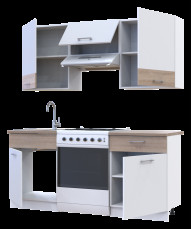 Кухня Doros Лея 1.8 м ДСП 180х60х250 (81000010)  Белый/Дуб Сонома