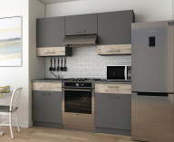 Кухня Doros Лея 1.8 м ДСП 180х60х250 (81000014) Графит/Клондайк Кухня Doros Лея 1.8 м ДСП 180х60х250 (81000014) Графит/Клондайк