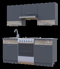 Кухня Doros Лея 1.8 м ДСП 180х60х250 (81000014) Графит/Клондайк Кухня Doros Лея 1.8 м ДСП 180х60х250 (81000014) Графит/Клондайк