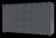 Комод Doros Рон 5  2 фасада 4 шухляды 140х38х81 (44900235) Графит