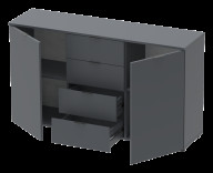 Комод Doros Рон 5  2 фасада 4 шухляды 140х38х81 (44900235) Графит