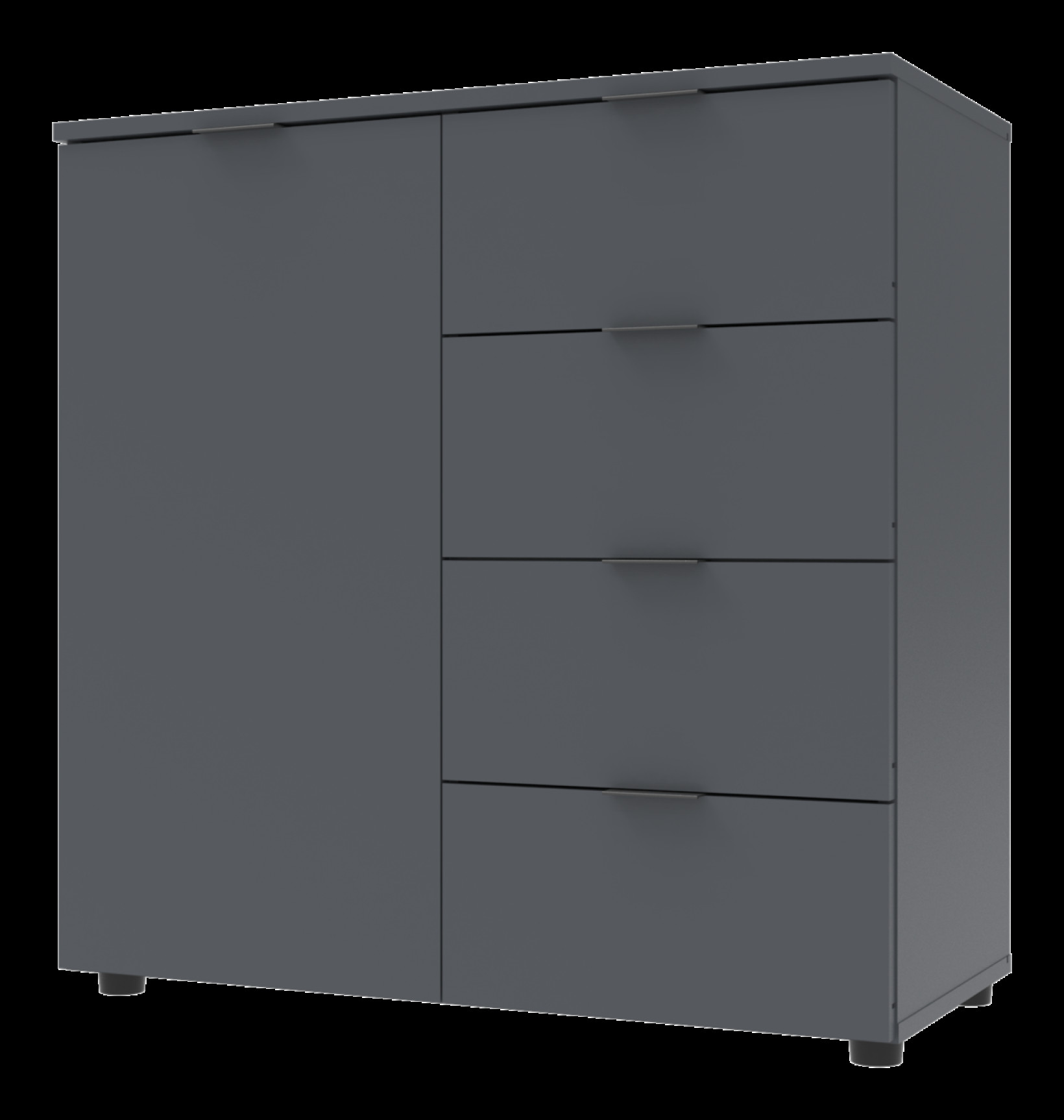 Комод Doros Рон 1 1 фасад 4 шухляды 80х38х81 (41516006) Графит