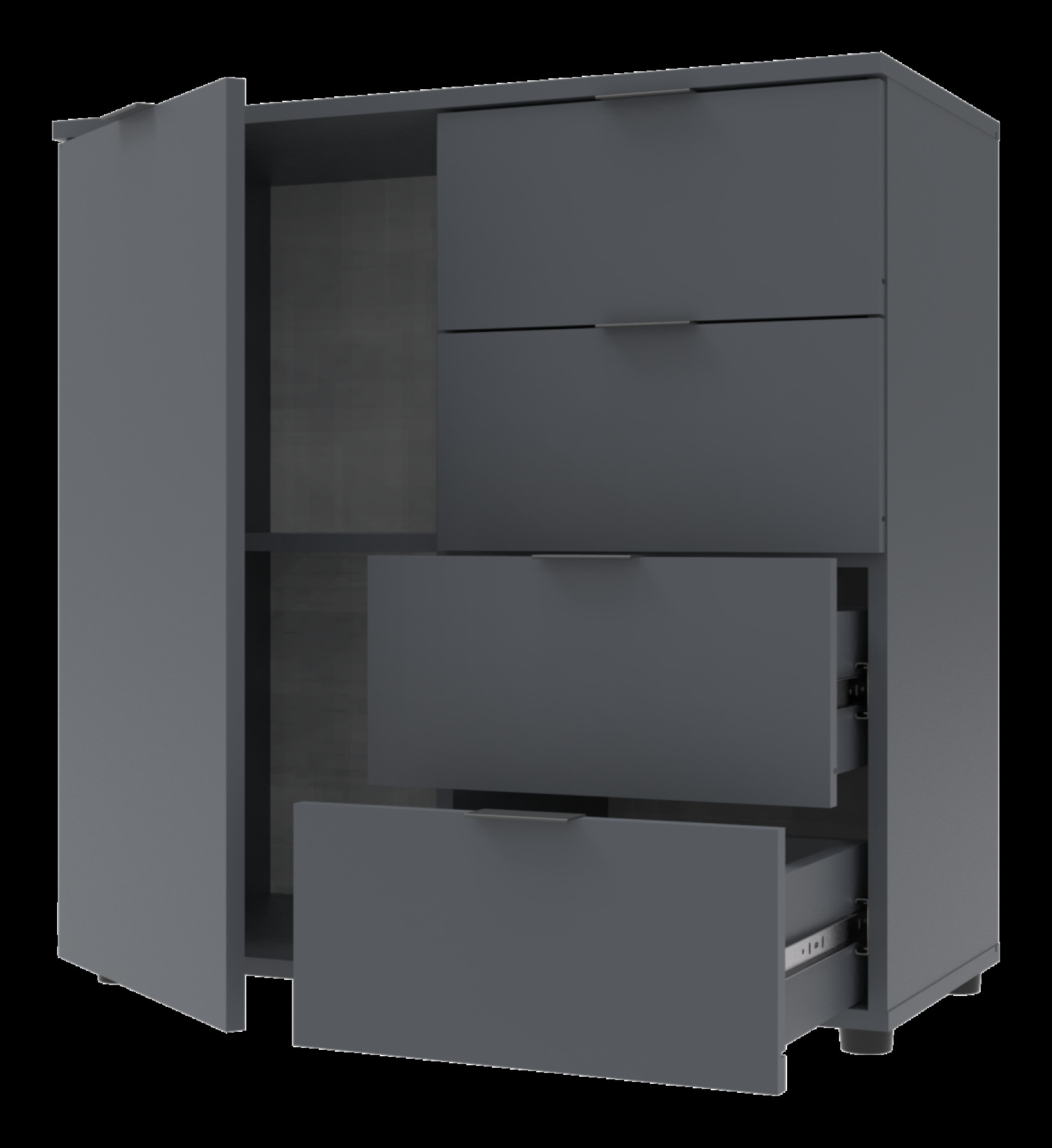 Комод Doros Рон 1 1 фасад 4 шухляды 80х38х81 (41516006) Графит