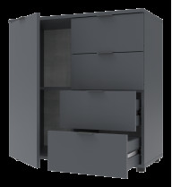 Комод Doros Рон 1 1 фасад 4 шухляды 80х38х81 (41516006) Графит