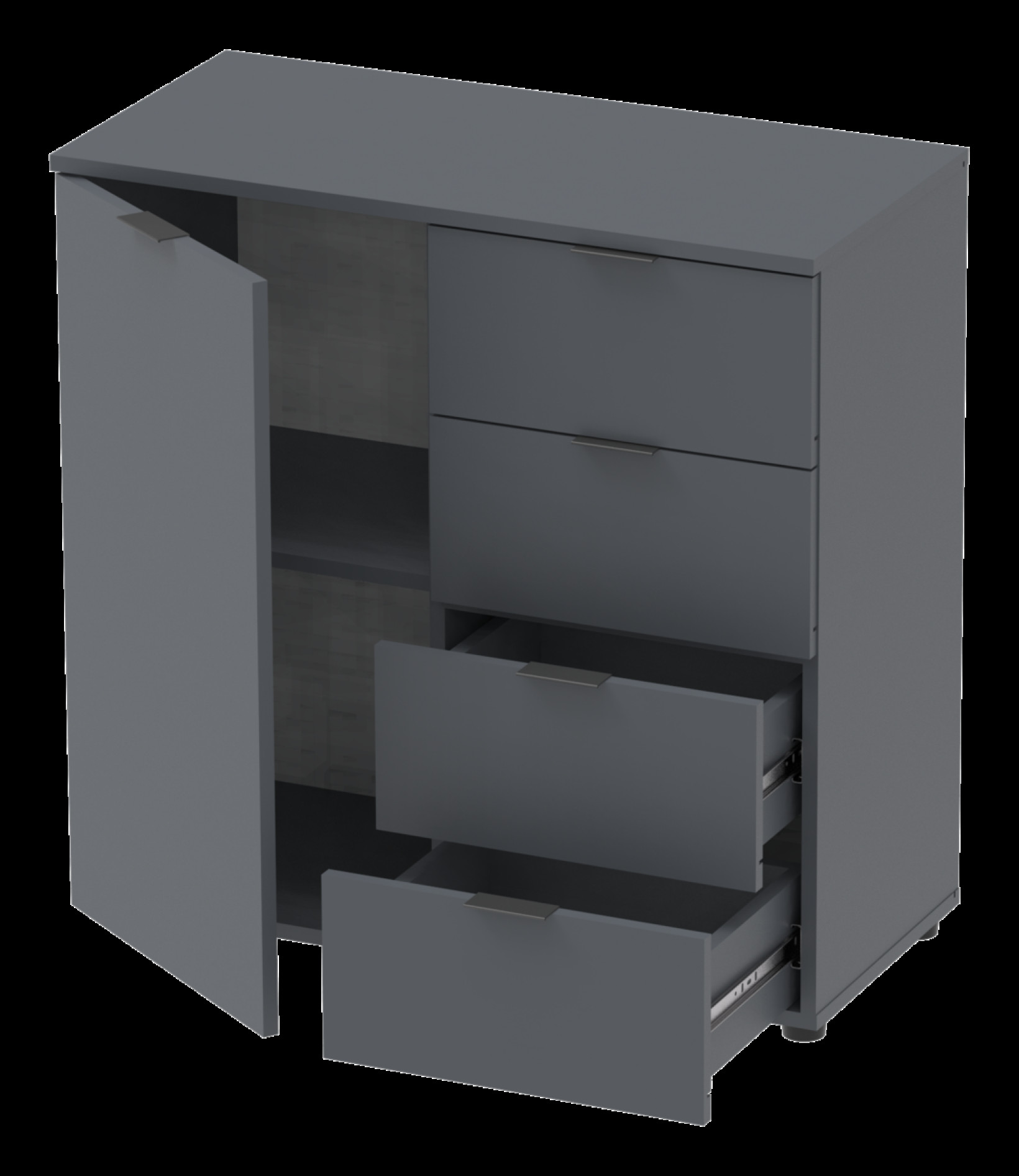 Комод Doros Рон 1 1 фасад 4 шухляды 80х38х81 (41516006) Графит