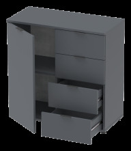 Комод Doros Рон 1 1 фасад 4 шухляды 80х38х81 (41516006) Графит