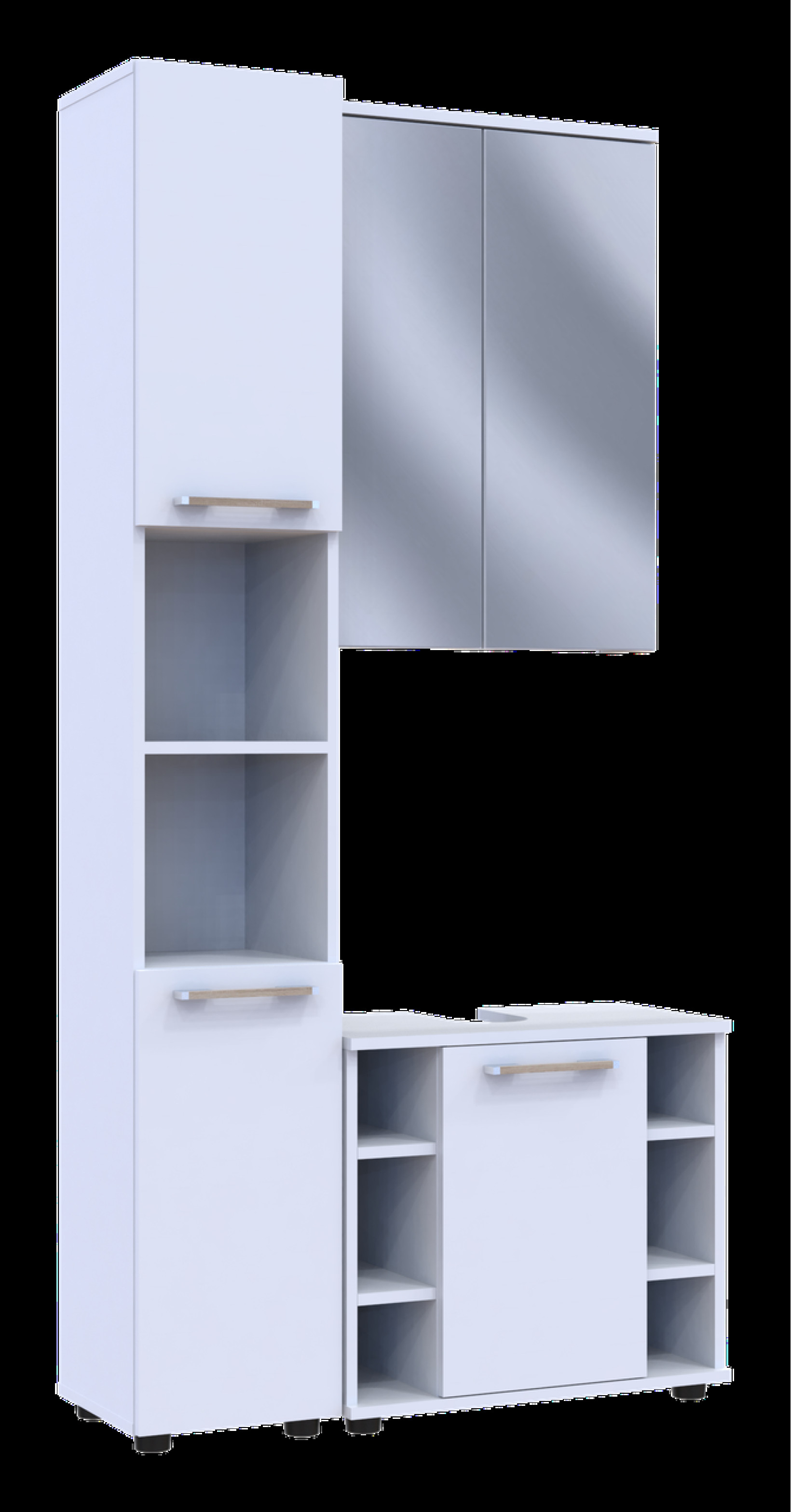 Комплект для ванной комнаты Мира ДСП 84х33х183.5 (41510133) Белый