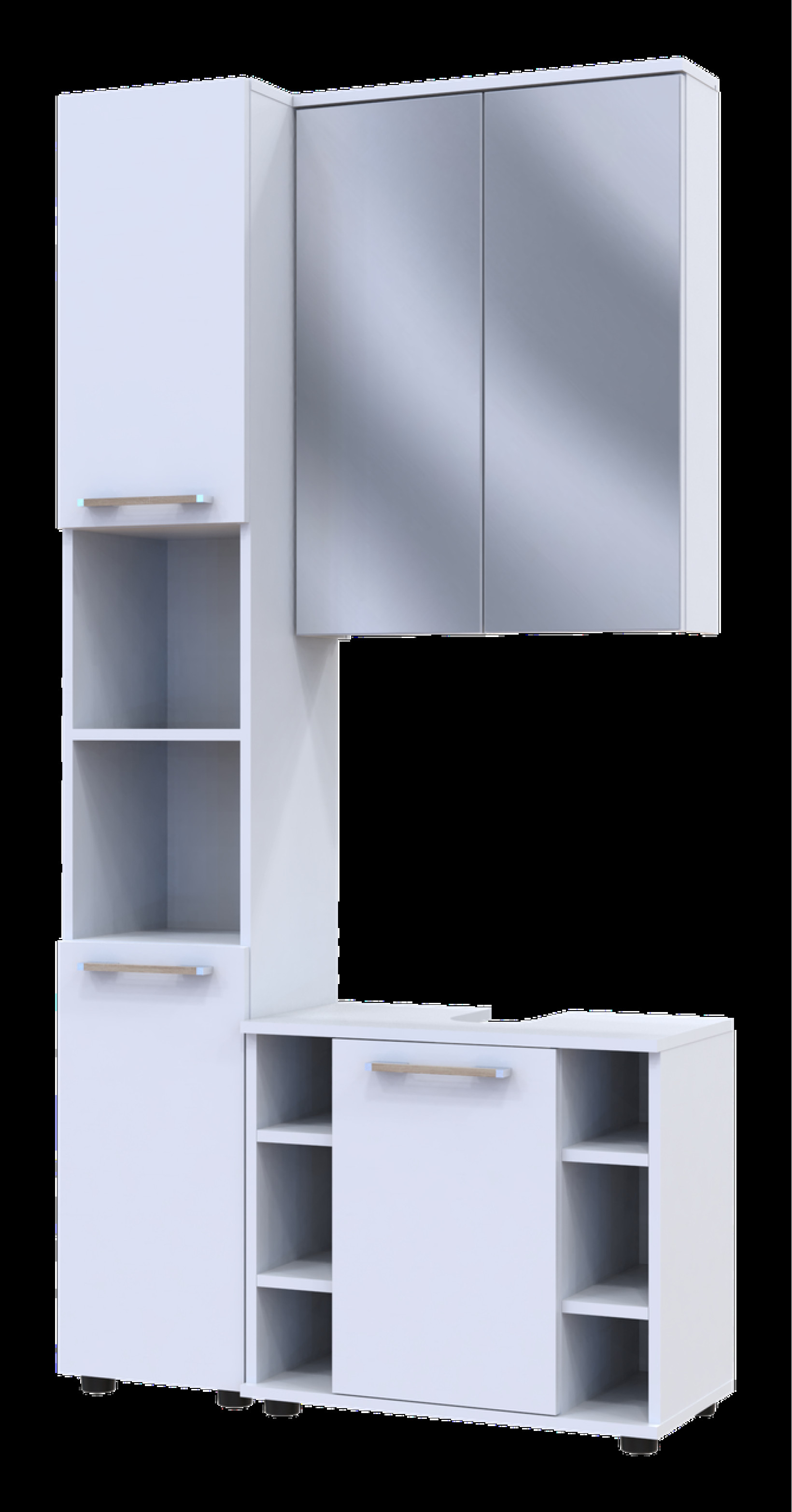 Комплект для ванной комнаты Мира ДСП 84х33х183.5 (41510133) Белый