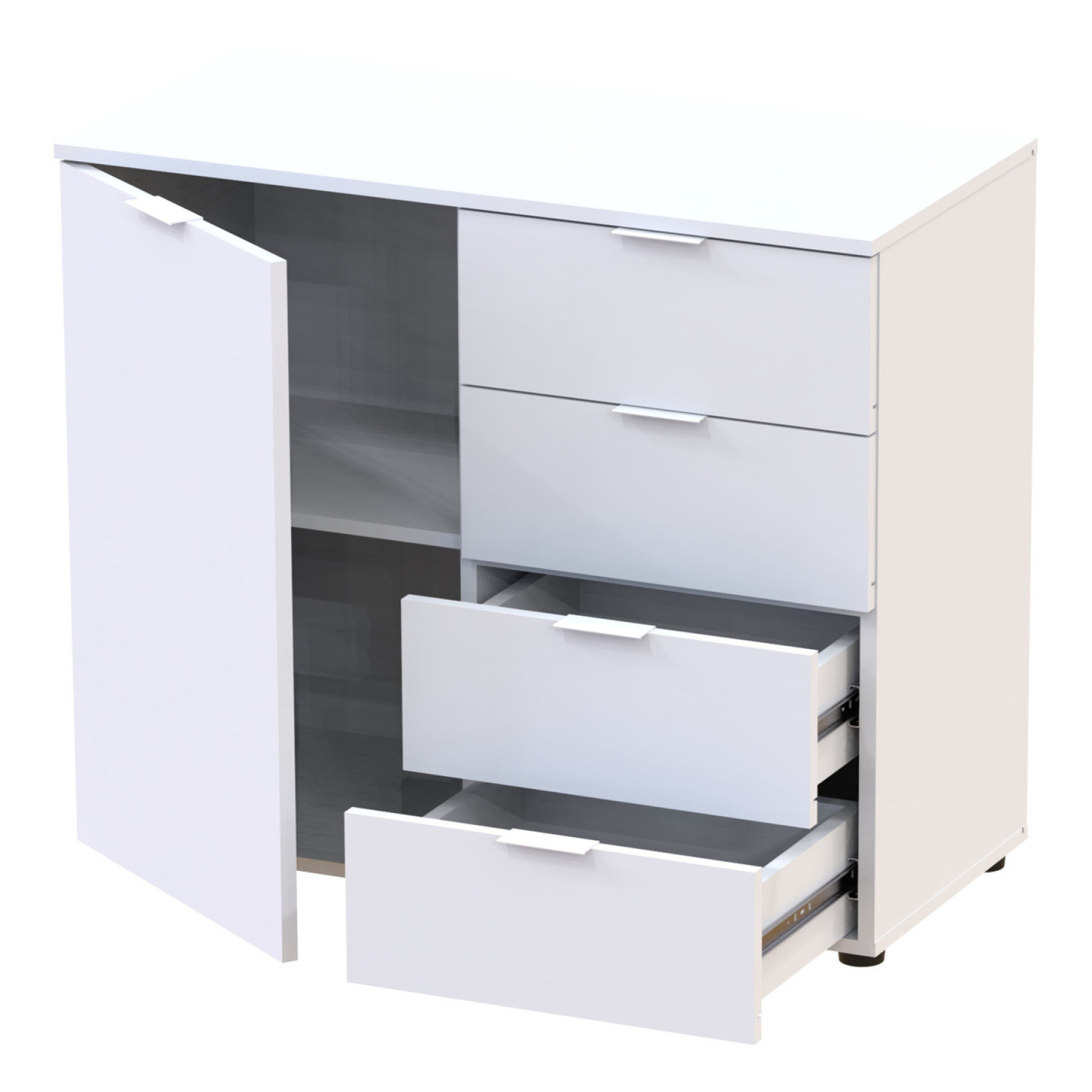 Комод Doros Рон 1 1 фасад 4 шухляды 80х38х81 (41516005) Белый