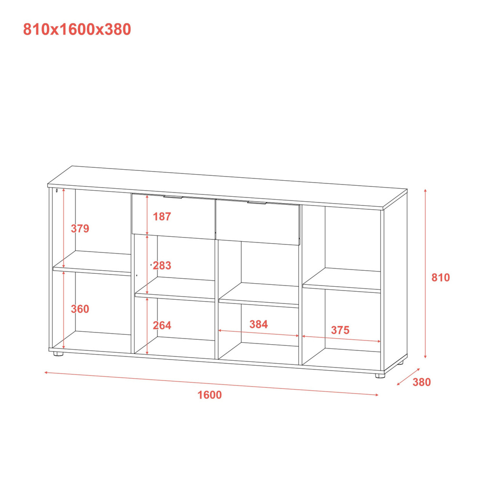 Комод Doros Рон 7 4 фасади 2 шухляди 160х38х81 (41516049) Кашемир