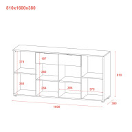 Комод Doros Рон 7 4 фасади 2 шухляди 160х38х81 (41516049) Кашемир