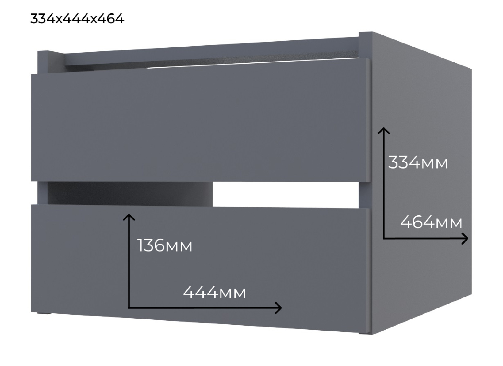 Ящик для шкафа купе Doros G-Caiser 44,8х42х33,6 (80736209) Графит