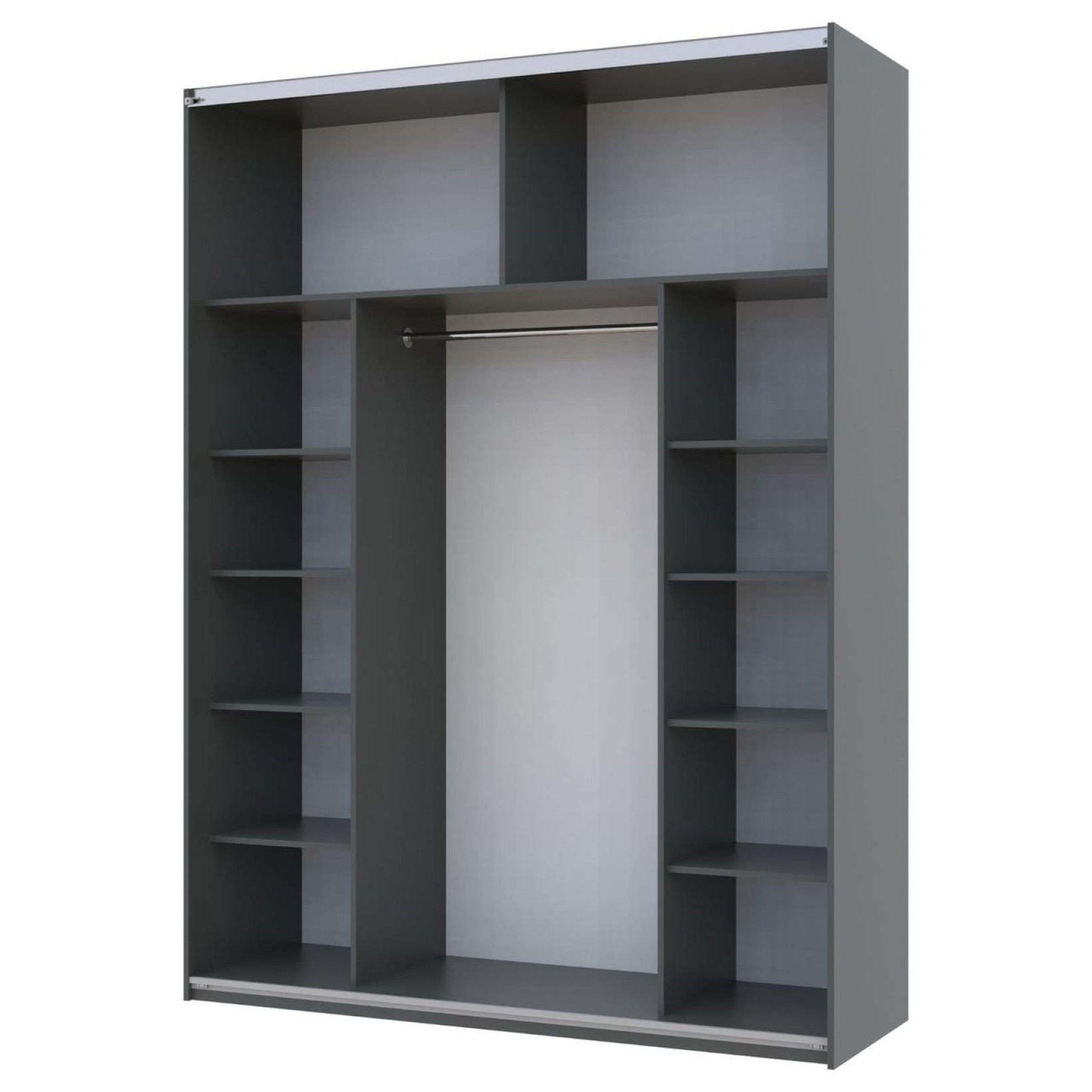 Шкаф купе Doros G-Caiser 2 ДСП / 3 части 180х60х240 (42005014) Графит/Дуб Эвок