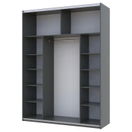 Шкаф купе Doros G-Caiser 2 ДСП / 3 части 180х60х240 (42005014) Графит/Дуб Эвок