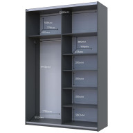 Шкаф купе Doros G-Caiser 2 Зеркала / 3 части 160х60х240 (42005021) Графит Шкаф купе Doros G-Caiser 2 Зеркала / 3 части 160х60х240 (42005021) Графит