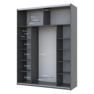 Шкаф купе Doros G-Caiser 1 ДСП / 1 зеркало 180х60х240 (42005088) Графит Шкаф купе Doros G-Caiser 1 ДСП / 1 зеркало 180х60х240 (42005088) Графит