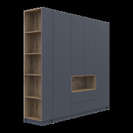 Этажерка к шкафу Дэйл Графит/Дуб Эвок 52х28х220 (41516119)  Doros 