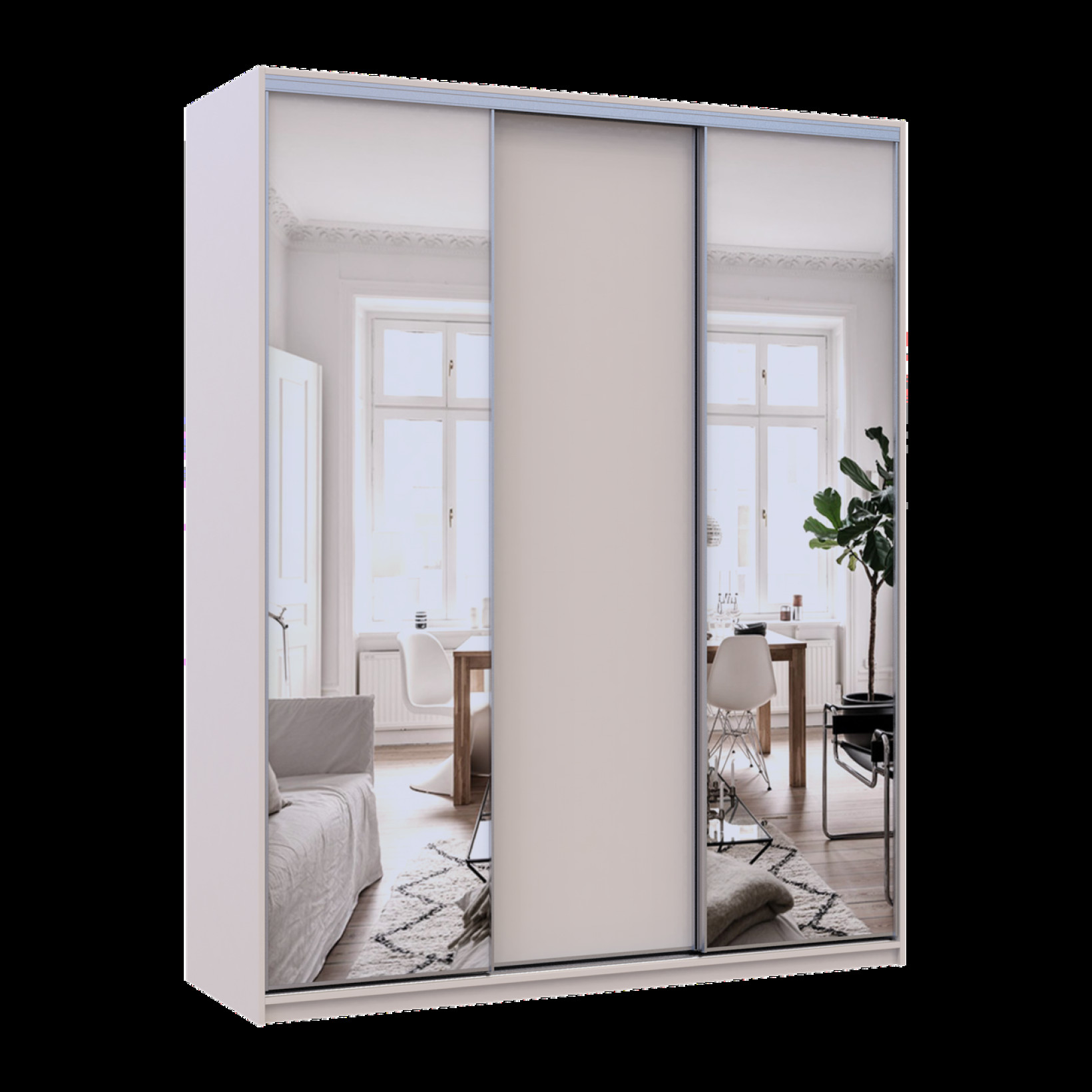 Шкаф купе Doros Сити Лайт 1 ДСП / 2 зеркала 180х60х225 (80736368)  Кашемир