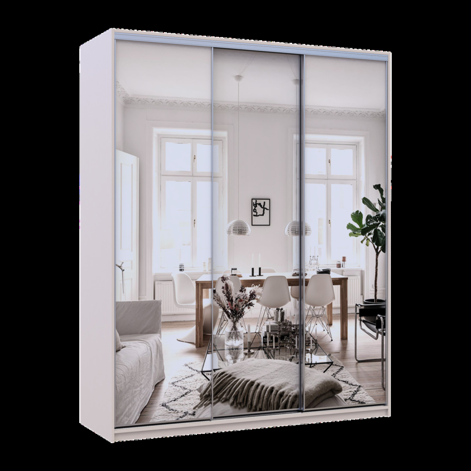 Шкаф купе Doros Сити Лайт 3 Зеркала 180х60х225 (80736374) Кашемир 