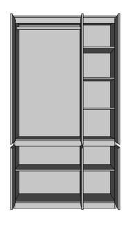 Шкаф Мия 3д3д (120) Нимфея альба (белый)/Бетон темный Свит Меблив