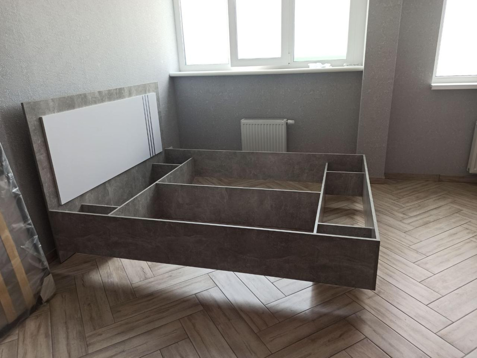Кровать 160х200 Алекса Ателье светлый/Нимфея Альба Свит Меблив