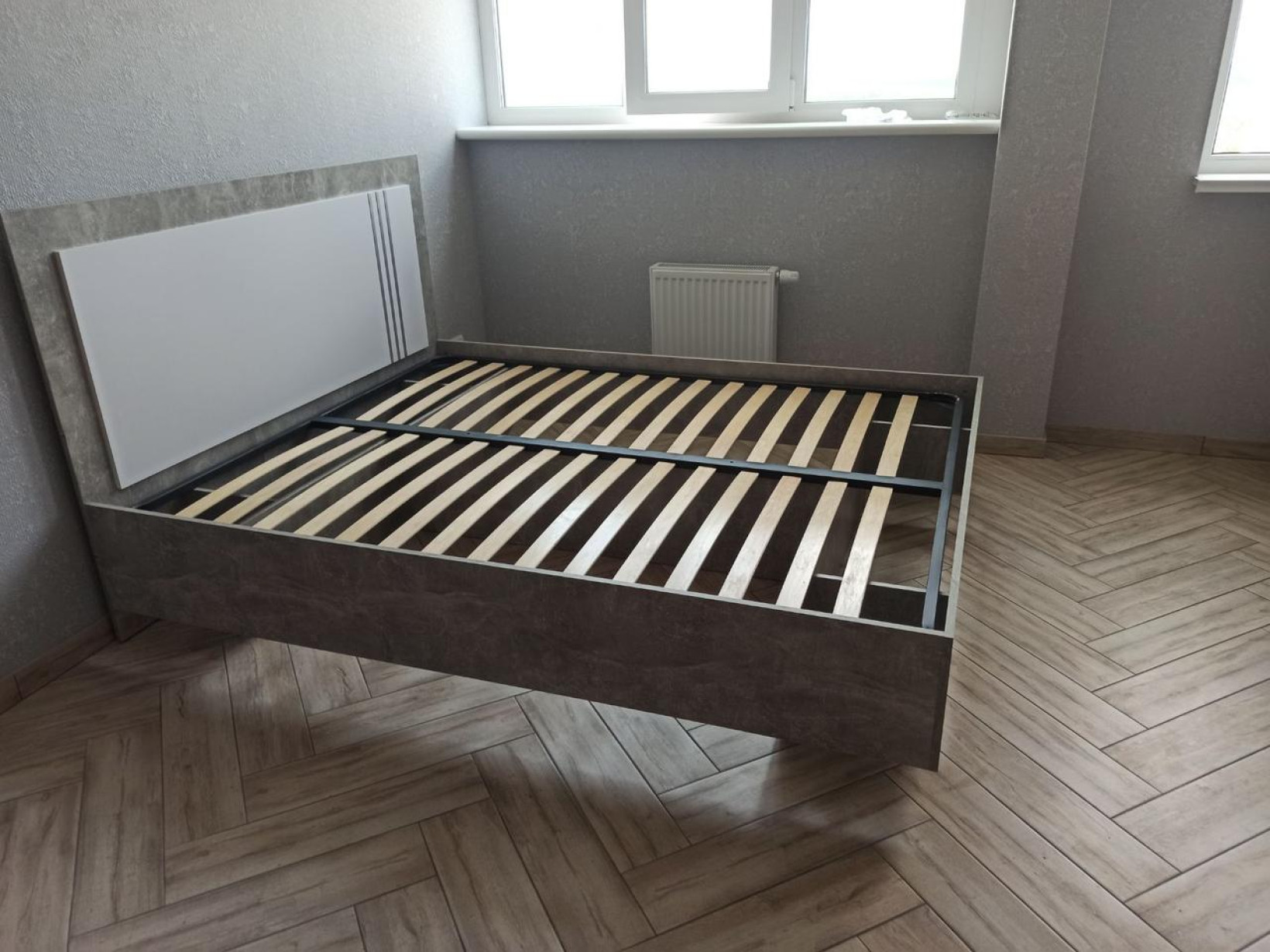 Кровать 160х200 Алекса Ателье светлый/Нимфея Альба Свит Меблив